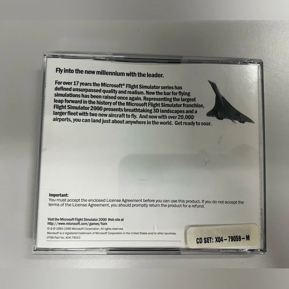 Microsoft Flight Simulator 2000 (PC, 1999) 2 Disk CD-ROM